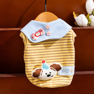 26 Mùa Xuân Mùa Hè Phong Cách Mới Cho Chó Quần Áo Búp Bê Ba Chiều Sọc Mỏng Áo Vest Mèo Thú Cưng Quần Áo