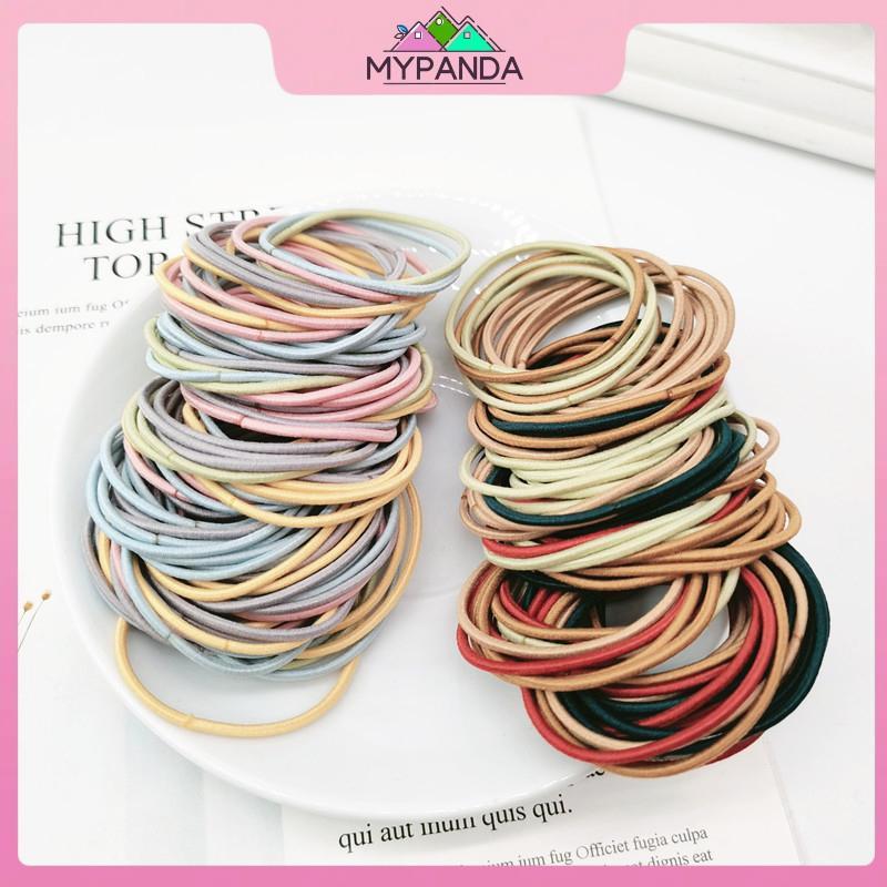 MYPANDA Scrunchies - 100 Dây Cao Su Co Giãn Cho Bé Gái, Phù Hợp Để Quấn Tóc và Làm Đuôi Ngựa