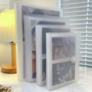 AWNGD 1 Cái Hộp Đựng Thẻ Hình Ảnh, Album Ảnh Sách PVC, Sáng Tạo Trong Suốt 80 / 160 Khe Cắm 3 / 4 / 5 / 6 / 7 Inch Photocard Chủ Thần Tượng Ngôi Sao