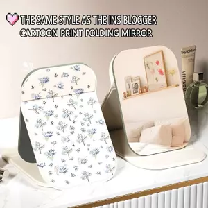 Hoa xanh đầy đủ Gương Trang Điểm Gấp Mini Thỏ Xanh Bền Đẹp Dễ Mang Theo Mọi Lúc