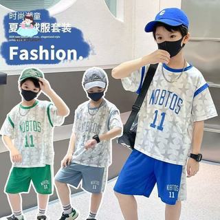 Bộ đồ bóng rổ cho bé trai – áo + quần thể thao thoáng mát nhanh khô năng động mùa hè