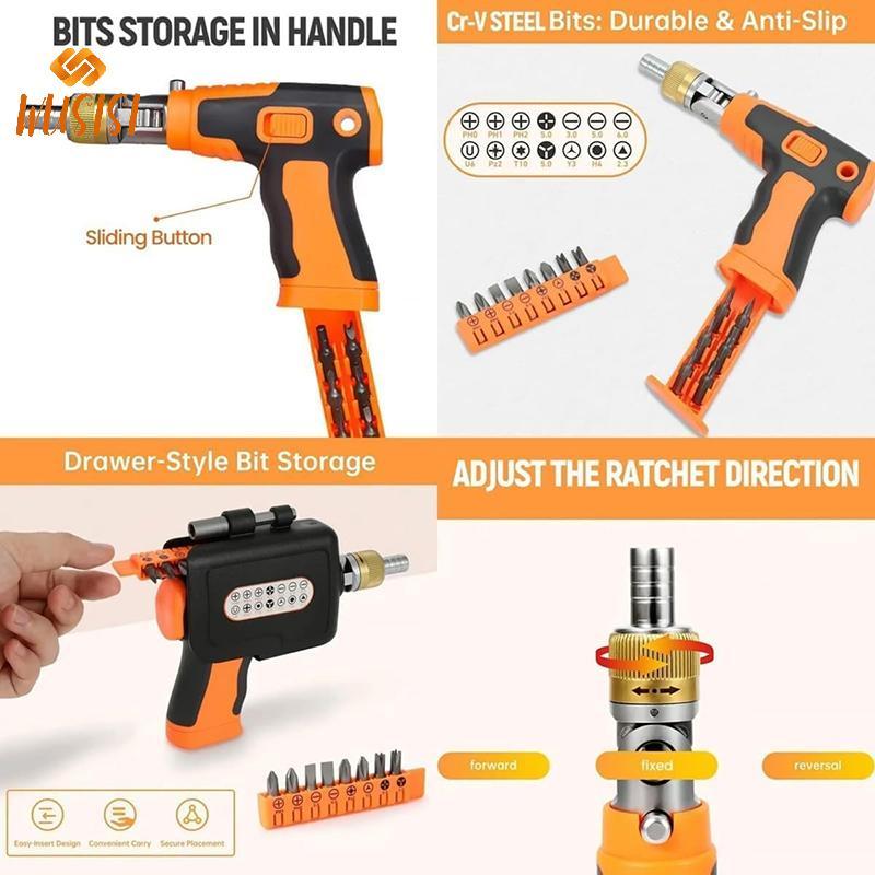 [WUSISI] Bộ tuốc nơ vít Ratcheting có thể điều chỉnh 16 trong 1 Dụng cụ điều khiển đai ốc từ tính Sửa chữa điện tử đa chức năng Dụng cụ tuốc nơ vít cầm tay MỚI