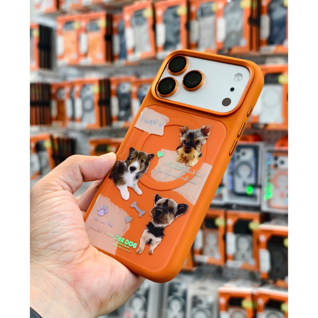 [Chính Hãng] Ốp Lưng iPhone 17 Pro Max Mutural The Dog / The Cat - Silicon Lỏng Ánh Kim, Viền Cam Kim Loại, Sạc Từ Tính