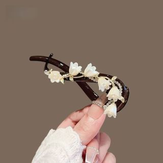 Kẹp tóc xoắn hình chữ u cổ điển họa tiết hoa lily, phù hợp trang điểm tóc hàng ngày