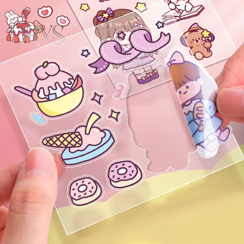(TFT) 20 Chiếc Họa Tiết PET Hoạt Hình Thêu Sọc Dễ Thương DIY Sổ Tay Kawaii Stiers Trang Trí Văn Phòng Phẩm Tiếp Liệu MỚI