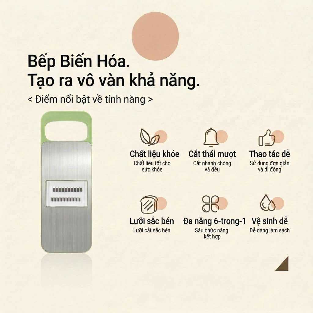 Bàn Nạo Rau Củ Đa Năng Inox 304 Bảo Vệ Tay Dụng Cụ Bào Sợi Thái Lát Rau Củ Quả Tiện Lợi