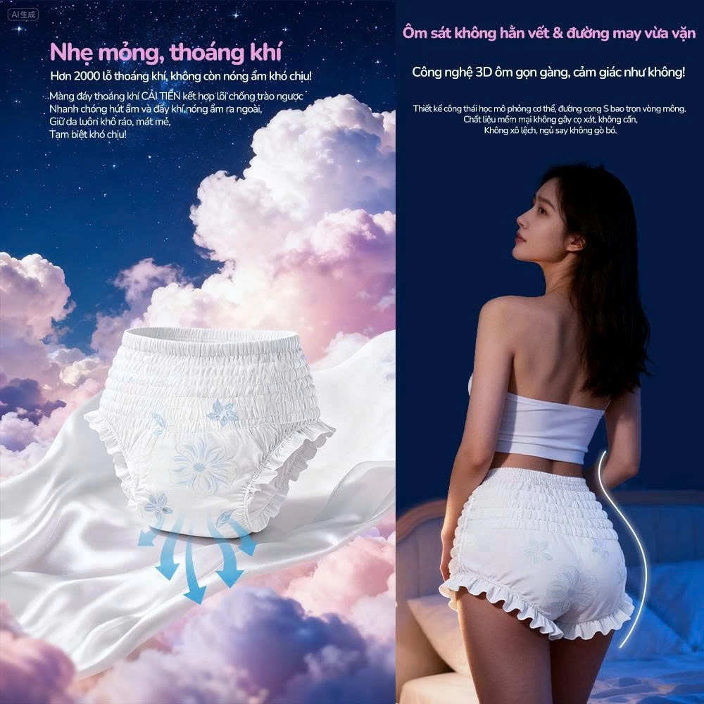 [COMBO 2 TẶNG 1] BVS Băng Vệ Sinh Quần MG Magic Gift Công Nghệ Nhật Bản Chống Tràn Tuyệt Đối Cho Ngày Và Đêm