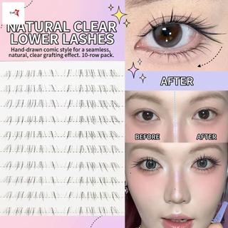 Manga Phong Cách Lông Mi Dưới Vẽ Tay Mèo Whisker C Curl Trang Điểm Trong Suốt Tự Nhiên 5-7mm