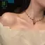 Mặt dây chuyền choker đá pha lê đính hạt bướm cầu vồng, phong cách retro bohemian dành cho nữ