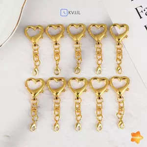 Đầu Nối Dây Xích Hình Trái Tim - Bộ 5/10 Chiếc, Phù Hợp Cho DIY Trang Sức & Móc Chìa Khóa