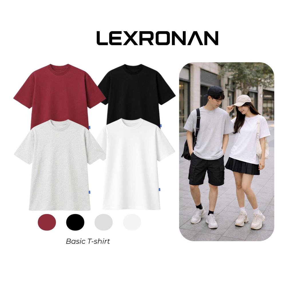 Áo Thun Trơn Nam Nữ LEXRONAN Cotton 250gsm Premium – Áo Phông Basic Cổ Tròn Dày Dặn, Form Đẹp, Dễ Phối Đồ #ATT