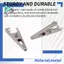 100 CÁI Kẹp cá sấu kim loại Mini 1.06IN / 27mm, Kẹp cá sấu Dây thử nghiệm mạ màu bạc Kẹp lò xo.