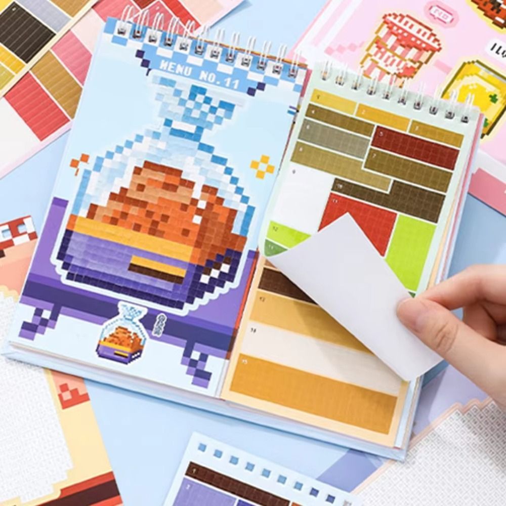 YOLOGO Pixel Art Sticker Book, 30 miếng dán xoắn ốc, trang trí album sáng tạo, thiết kế Pixel Art Series 3.0