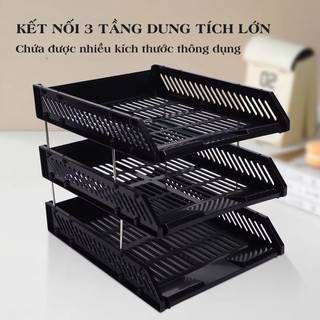 Kệ Hồ Sơ 3/4 Tầng – Khay Đựng Tài Liệu Để Bàn Văn Phòng, Sắp Xếp Giấy Tờ Gọn Gàng