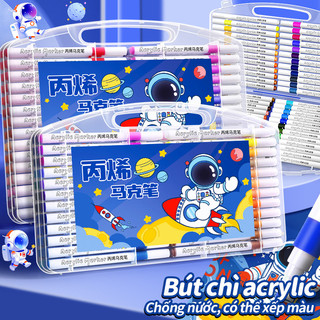 Bút acrylic marker 12/24/36/48/60 màu – Màu sắc tươi sáng, phù hợp cho trẻ em và họa sĩ nghiệp dư.