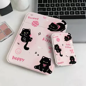 Ngọt ngào mát mẻ mèo đen Gương Gấp Xinh Đẹp Gương Trang Điểm Foldable Thời Trang Nữ