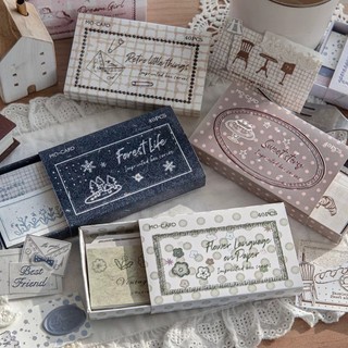 Set giấy sticky note mini in dập nổi Mocard Imprinted box