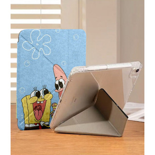 SpongeBob SquarePants big eye Ốp bảo vệ gập chữ Y cho iPad cho Air 4/5/6/7/8 M3 M5 iPad Gen 11 A16, Pro 11 M4  Chống sốc