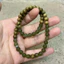 Phong Cách Trung Hoa Siêu Đẹp - Vòng Tay Lụa Vàng Hạt Mịn Gỗ Đàn Hương Xanh Cho Nam Nữ