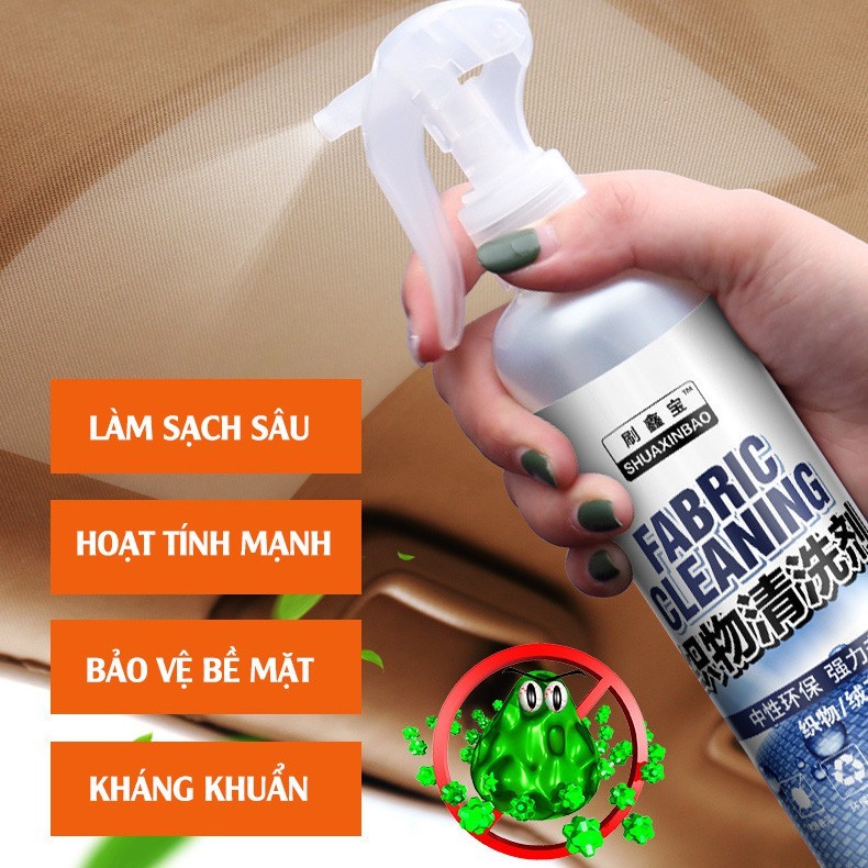 Nước xịt làm sạch vải nỉ trần và ghế ô tô 256ml Dạng xịt،Tẩy vết bẩn trên nội thất،Không làm hỏng bề mặt vải