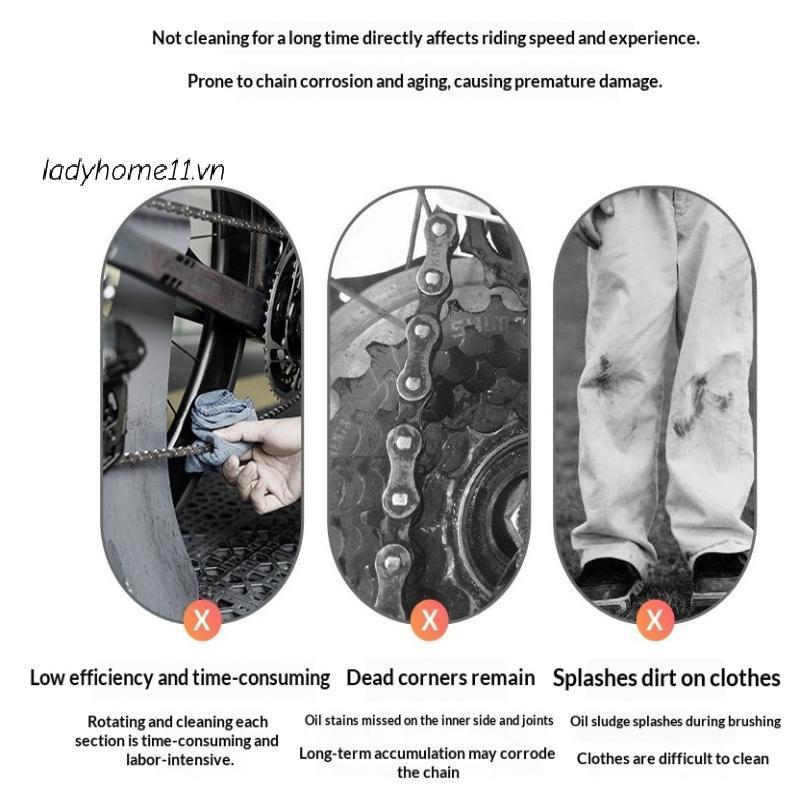 Lady Chain Cleaner Bộ dụng cụ vệ sinh xích xe đạp bàn chải rửa bảo vệ dầu xích xe đạp leo núi phụ kiện