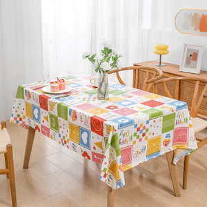 XYLBY14 Giáng Sinh Lễ Kỷ Niệm Khăn Trải Bàn Trẻ Em Trang Trí Tiệc Sinh Nhật Khăn Trải Bàn Vải Chống Ẩm Chống Bụi Hoạt Hình Bàn Vuông Khăn Trải Bàn Tròn
