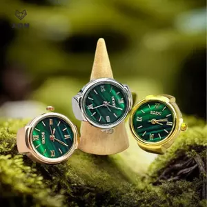 Nhẫn Đồng Hồ Ngón Tay Bán Chạy Phong Trào Sáng Tạo Phụ Kiện Thời Trang Vỏ Hợp Kim Vintage Đồng Hồ Thạch Anh Nam Trang Sức Nữ Quà Tặng [Mina]