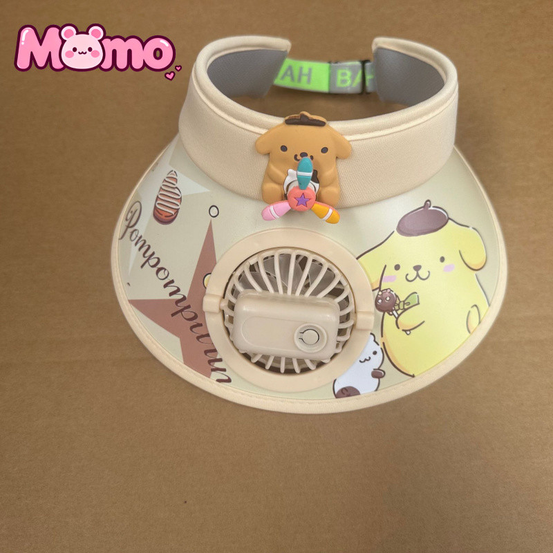 Mũ chống nắng mùa hè cho trẻ em Sanrio dành cho bé trai và bé gái, có quạt và thiết kế nắp mở