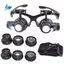 Kính lúp LED 10X 15X 20X 25X Chiếu sáng Kính hai mắt Jeweler Loupe Repair Headband Kính lúp để làm đồng hồ