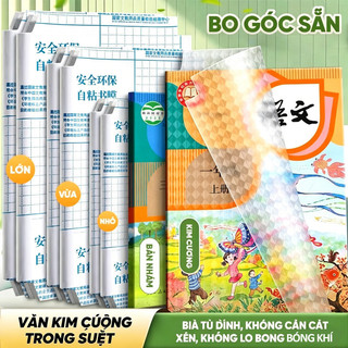 Decal Bọc Sách Vở Trong Suốt Tự Dính, Dễ Bọc Linh Hoạt, 3 Cỡ Lớn Vừa Nhỏ, Chống Nước, Dùng Được Mọi Loại Sách Học Sinh