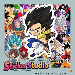 Set 60 Sticker Anime Dragon Ball siêu ngầu Chống Nước Dán Laptop Vali Mũ Bảo Hiểm Sổ Tay