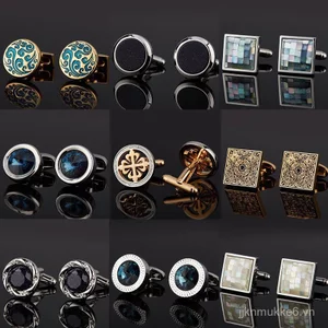 Zircon Cufflinks Áo Sơ Mi Pháp Còng Móng Tay Nam Còng Móng Tay Kinh Doanh Còng Nút Pháp Quà Tặng 9Q0Q