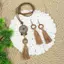 Dây chuyền gỗ phong cách bohemian vintage với viền mặt hình vòng tròn dài - Trang sức mới