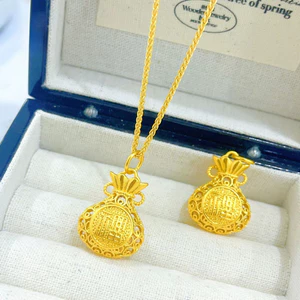 Cát Vàng Rỗng trong Túi FU, Dây Chuyền Vòng Cổ Tinh Tế, Quà Tặng Perfect cho Người Yêu quý