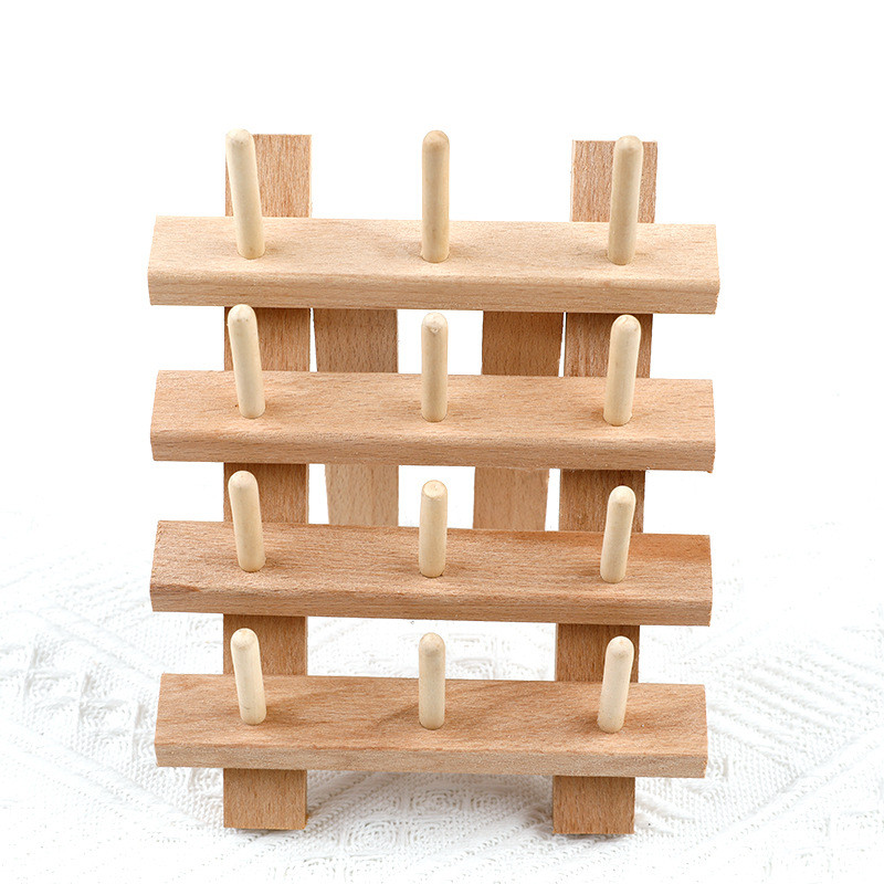 12 Trục Nhỏ Chủ Đề Tự Làm Hàng Da Khâu Tay Chủ Đề Da Tròn Sáp Chủ Đề Lưu Trữ Chủ Đề Gỗ Chắc Chắn Spool Có Thể Gập Lại