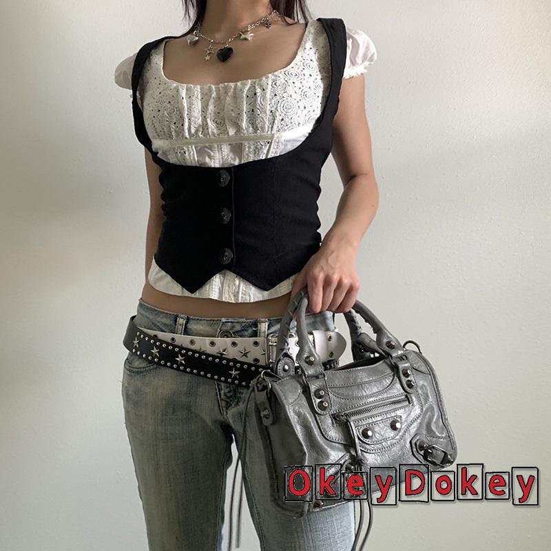 Áo ghi lê ODokey màu đen dành cho nữ - Phong cách thời trang với nút đóng