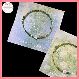 STHB Xanh Lá Bốn Lá Cỏ Ba Lá Handmade Dây Vòng Tay Tinh Tế May Mắn Lắc Tay Trang Sức Quà Tặng VN