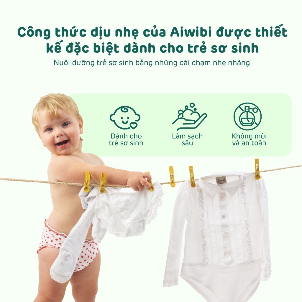 Túi Nước Giặt Aiwibi Giặt Đồ Lót và Đồ Cho Bé , Bảo Vệ Vải Mềm Mại, Loại Vết Bẩn Hiệu Quả (250ml)