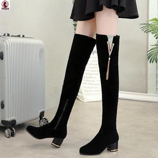 Giày bốt cao đến đầu gối đế bệt dành cho nữ Giày bốt chống trượt và chống mài mòn Thích hợp để đi biển mặc bên cạnh