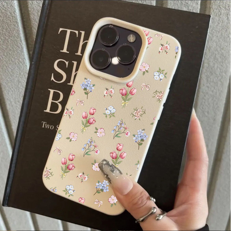 Ốp Điện Thoại Hoa Tulip Hồng Bungches Cho Samsung Galaxy S25 FE S26 S24 Ultra S23 S21 S20 FE S22 Ultra Plus Ốp Lưng Hoa Văn Vải Louche Sang Trọng Họa Tiết Màu Kẹo Chống Sốc