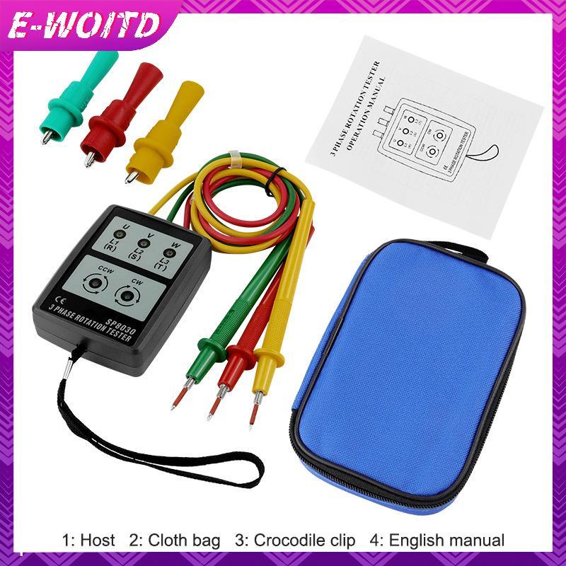 E-WOITD Máy đo pha xoay chiều 3 pha Máy dò pha Máy kiểm tra xoay Chỉ báo pha Kỹ thuật số Chỉ báo sắp xếp pha E-WOITD