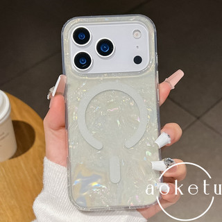 Thích hợp cho vỏ điện thoại Apple 17, màu hồng lấp lánh, họa tiết vỏ, iPhone 16 Pro, 15 Pro mới, 14 Pro nữ, hút từ trong suốt 13, bao gồm tất cả vỏ cứng chống rơi