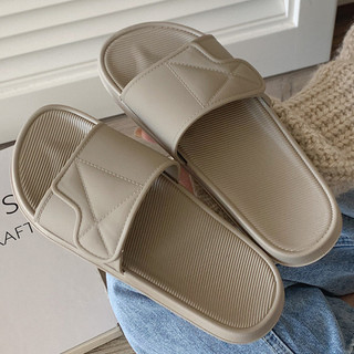 XIXITIAO Dép Dép Đơn Giản Màu Trơn Cặp Đôi Velcro Nhà Đế Mềm Nam Nữ