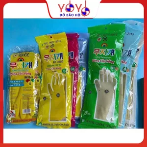 GĂNG TAY CAO SU ĐÔNG CẦU VỒNG -chất lượng cao, gang rửa bát, gang lao động