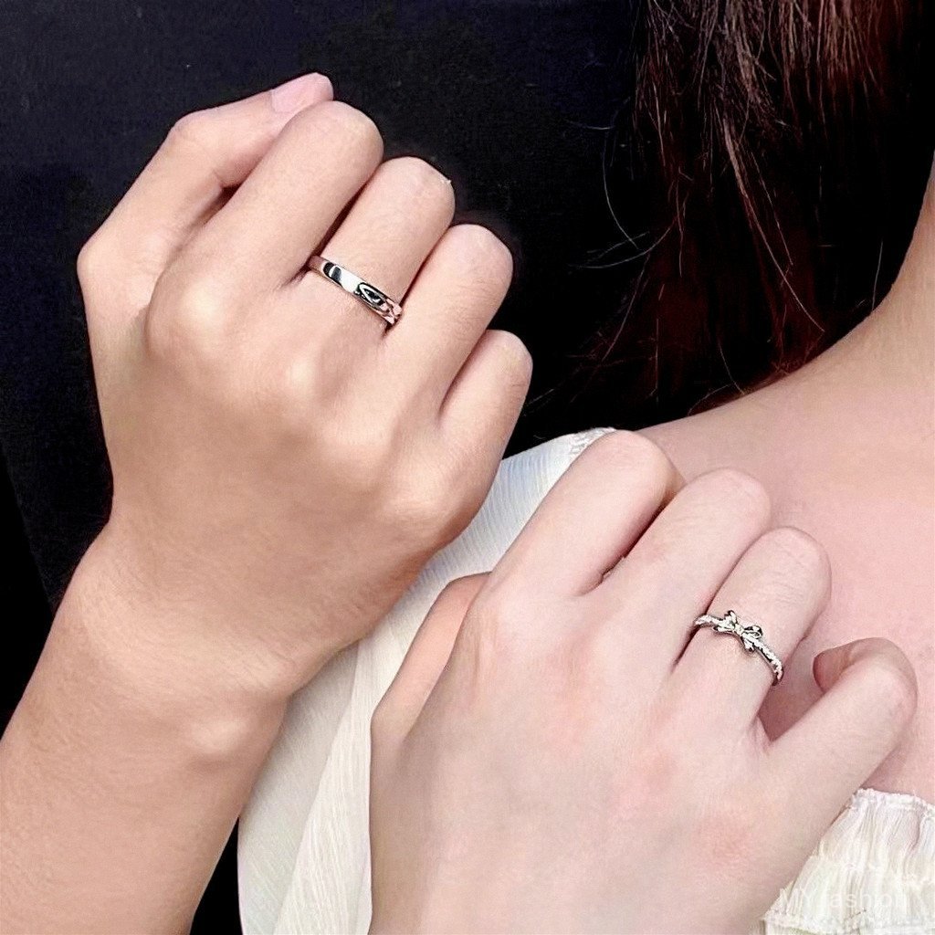 Nhẫn cặp thiết kế nơ, phù hợp làm quà tặng kỷ niệm và biểu đạt tình yêu