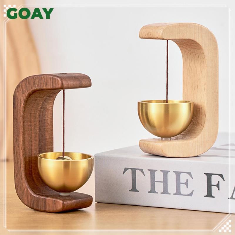 GOAY Chuông cửa tự dính phong cách Nhật Bản / Chuông gió bằng gỗ Dopamine / Chuông va chạm bằng đồng thau từ tính Trang trí cửa nhà VN