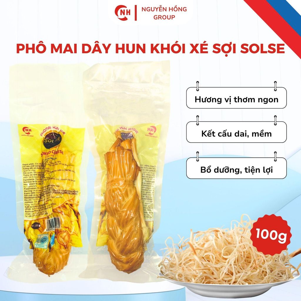 Phô mai dây hun khói xé sợi Solse 100g vị Mặn thơm ngon
