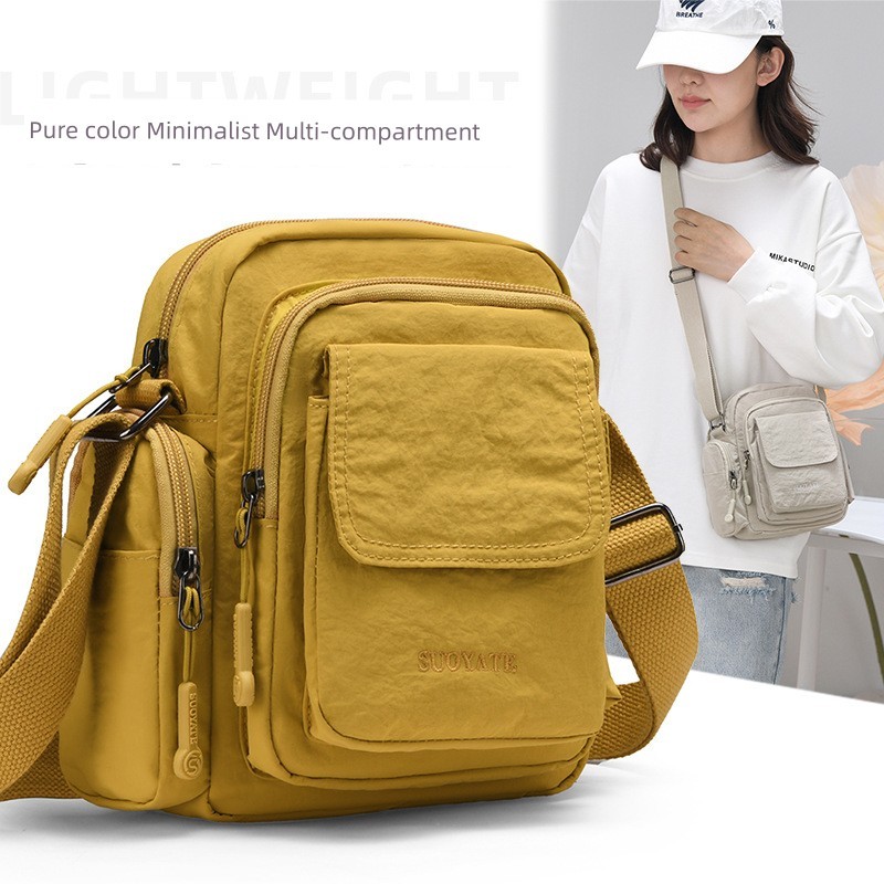 Túi đựng máy ảnh phù hợp với phiên bản Hàn Quốc Màu trơn Hợp thời trang Túi Messenger Dung tích lớn Du lịch Giải trí Mini N