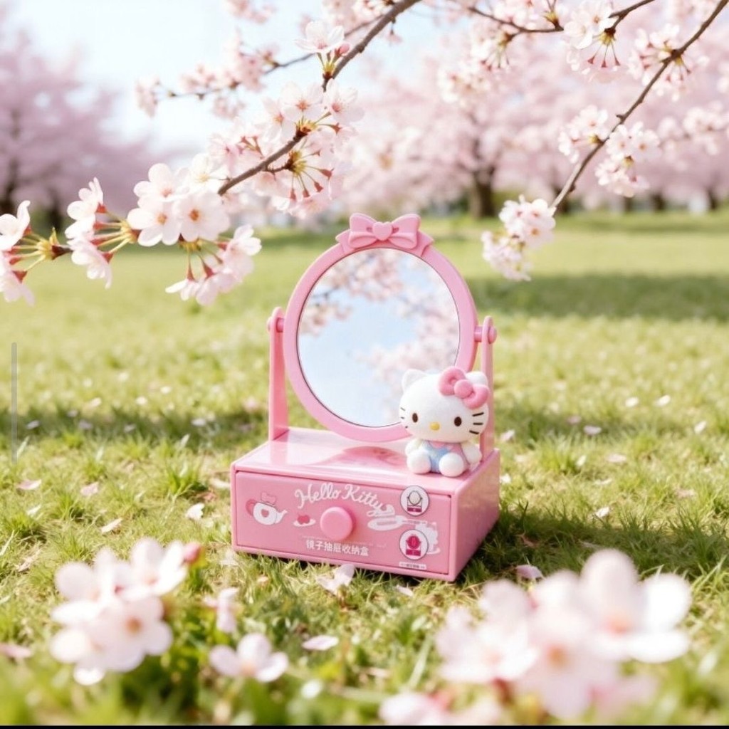 Hộp đựng ngăn kéo Miniso Sanrio có hộp đựng gương trang điểm để bàn hoạt hình dễ thương [Không bao gồm hình Mini]