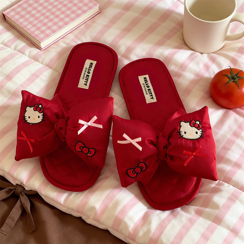 XIXITIAO Dép Nữ Cotton Satin Thoáng Khí Nhà Bốn Mùa Đa Năng